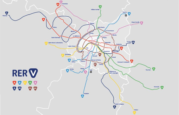 Carte projet du RER Vélo