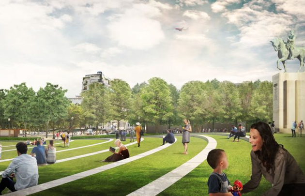 Projet trocadéro champs de mars vue Musée de l'Homme