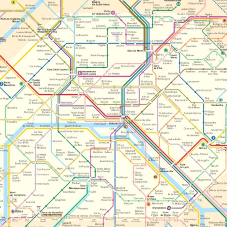 Plan Ratp Metro map in Paris