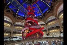 Vitrines Galeries Lafayette 2025 - Sapin dôme bleu