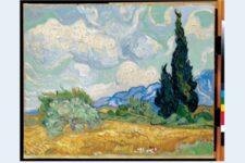 Vincent van Gogh, Le cyprès et l'arbre en fleurs, septembre 1889 - Collection particulière