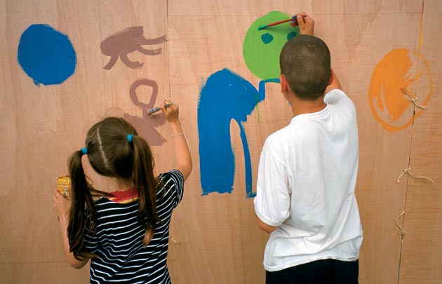 Atelier peintures à la Cité des Sciences et de l'Industrie, Parc de la Villette
